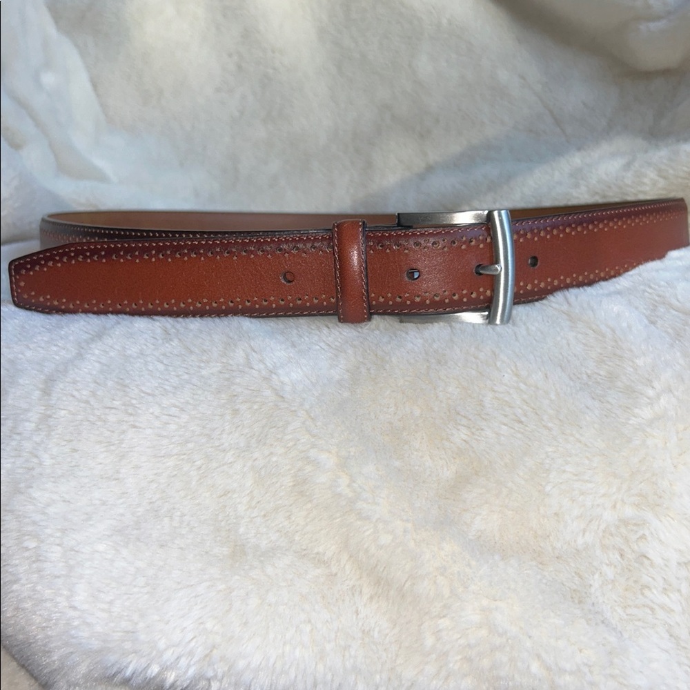 Johnson + Murphy Cognac Leather Belt